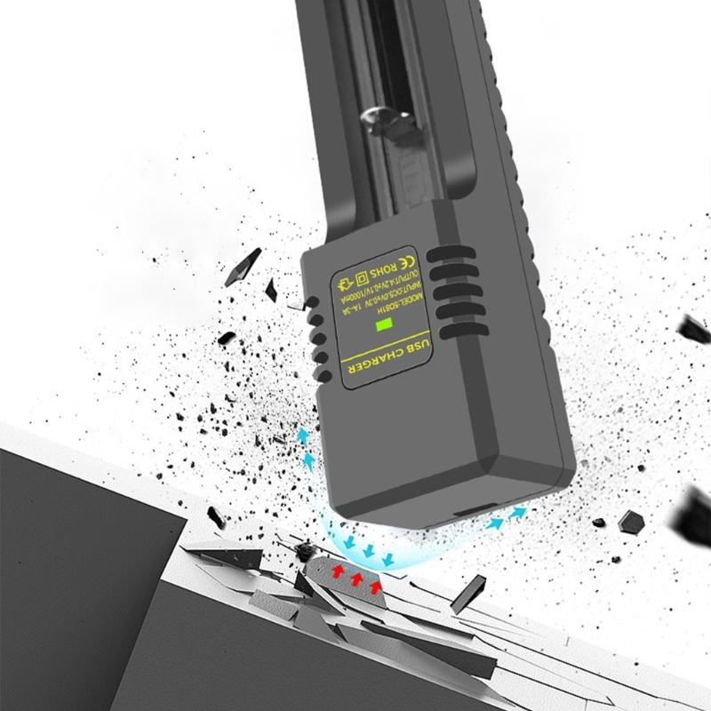 USB Зарядное устройство для аккумуляторов 1-канальный адаптер для зарядки со светодиодным индикатором для 4.2V 3.7V 18650 14500 16340 перезаряжаемых аккумуляторов