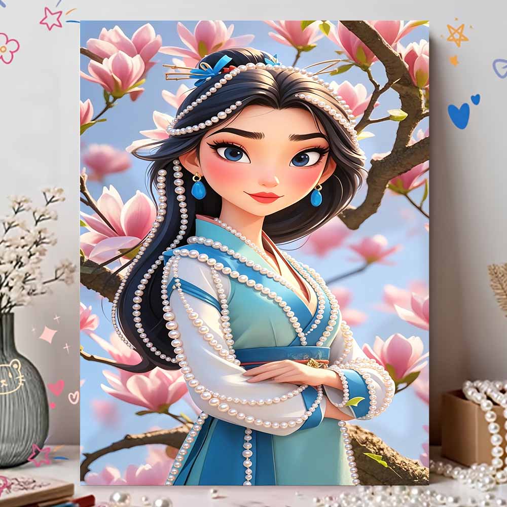 Disney Жемчужная картина с портретом Мулан для начинающих и взрослых, набор для рисования жемчугом и бриллиантами DIY для декора стен дома, подарки