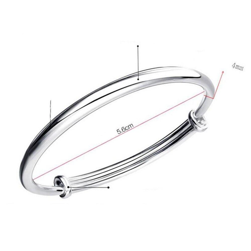 925 Sterling Silver Bangles Simple Adjustable Bracelets & Bangles For Women S-B55