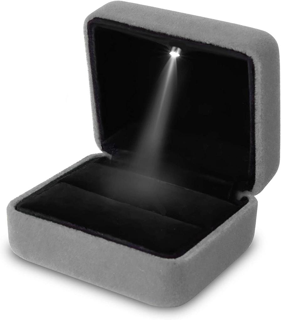 Jewelry Gift Box 6*5*3.8cm Led Light Ring Box Ring Box Holder Material: Velvet For Wedding Ceremony Proposal Gift For Couples