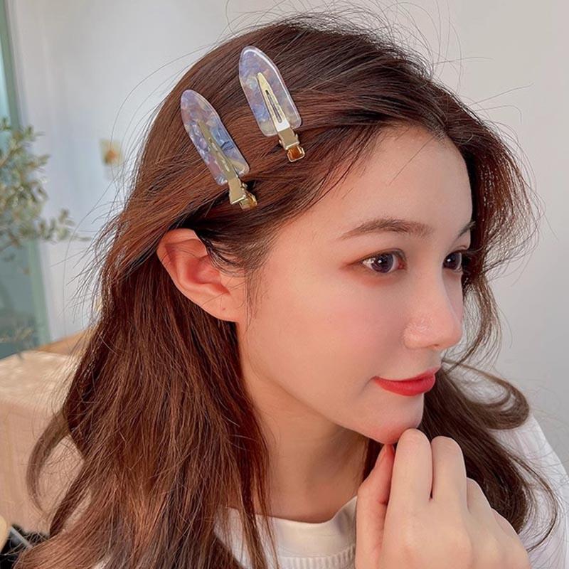 Simple Colorful Seamless Hair Clip Women Acetate No Bend Bangs Clip Barrettes Duckbill Clip Hairpins Hair Accessories For Girls