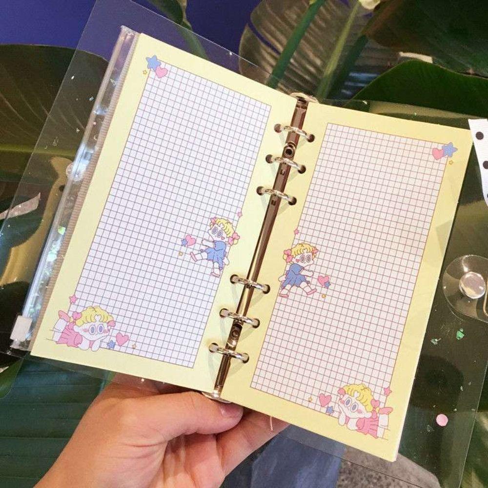 80 Sheets Notebook Paper 6 Holes Binder Inside Page Kawaii Loose Leaf Paper Refill Students