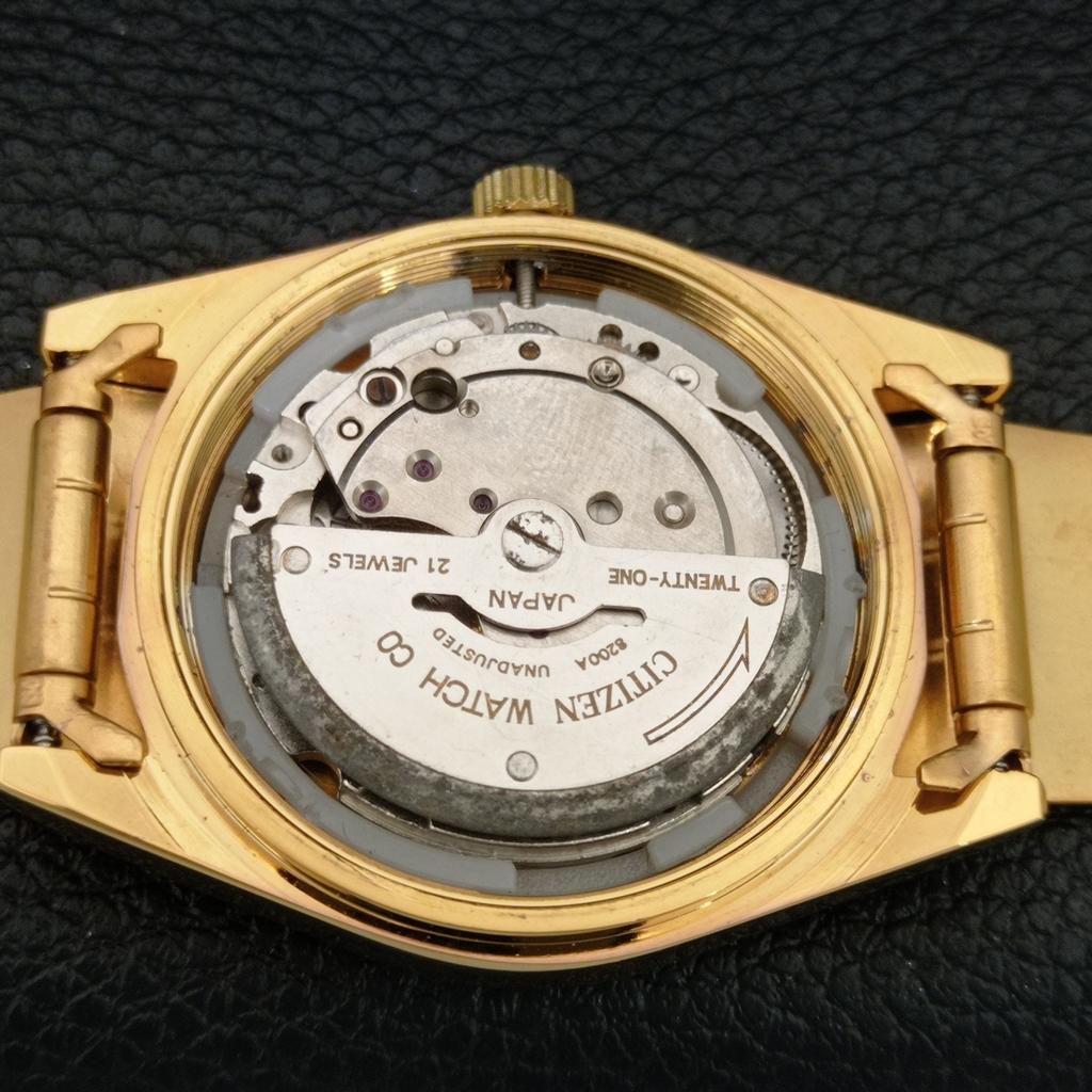 АВТОМАТИЧЕСКИЕ ВИНТАЖНЫЕ ВОССТАНОВЛЕННЫЕ ЯПОНСКИЕ МУЖСКИЕ ЧАСЫ CITIZEN 8200 С СИННИМ ЦИФЕРБЛАТОМ a445357-1