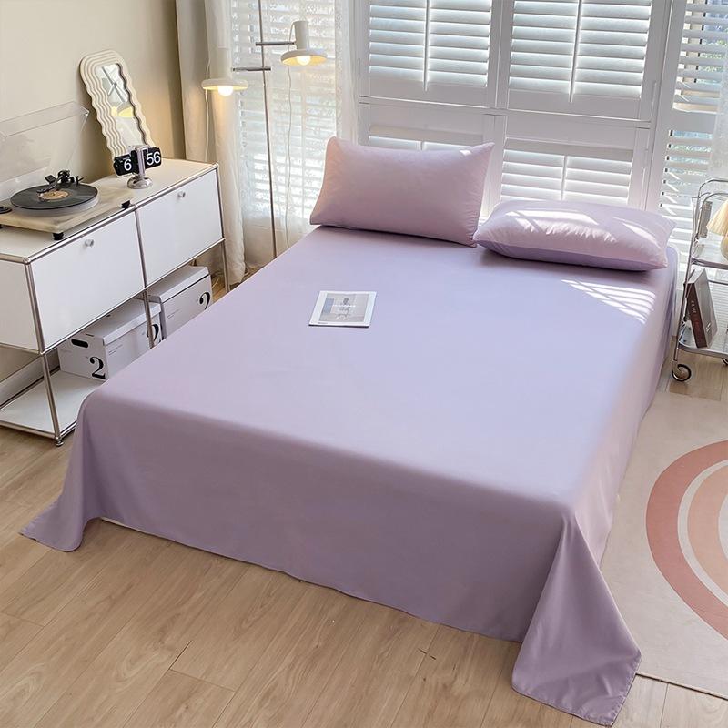 Зимняя двухсторонняя хлопковая кровать из четырех частей, однотонная простыня, пододеяльник, пододеяльник для студенческого общежития и средней школы