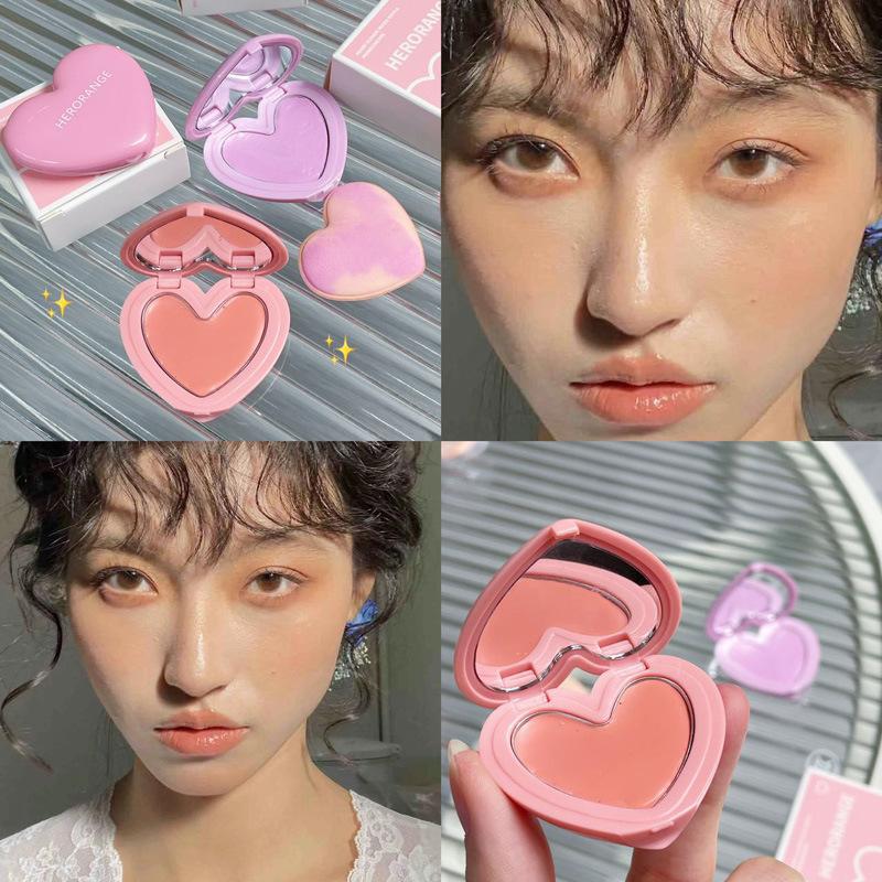 Heart Blossom Одноцветные румяна Love Blush Полупрозрачные с тонким естественным ощущением для контуринга