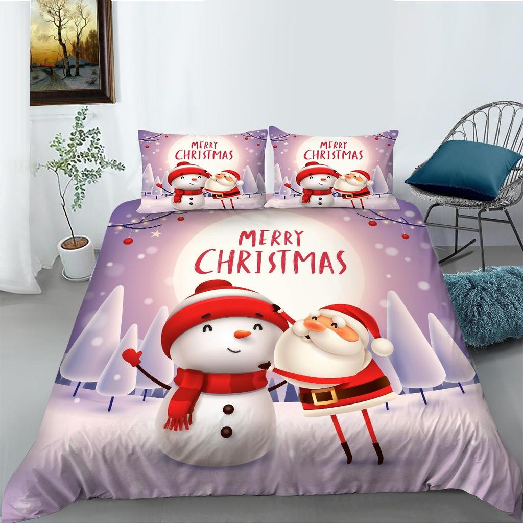 Постельное белье с 3D принтом на Рождество, костюм с наволочкой, домашний текстиль, 2/3 шт., постельное белье, пододеяльники