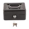 Metal Cash Box 6 Compartments High Safety Money Box with Money Tray and Key Lock for Home Business