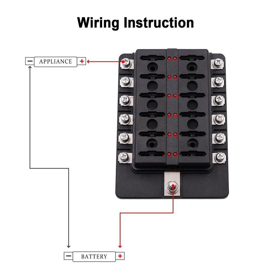12Way Fuse Box With Led Indicator For Cars
