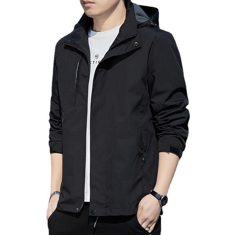 Весеннее новое мужское пальто, тренд весны и осени, тонкий плащ с капюшоном, мужская спортивная повседневная куртка, мужской стиль