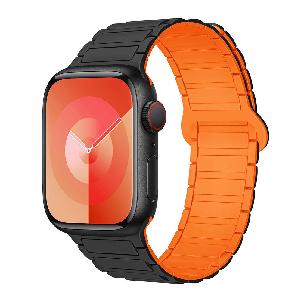 Совместимый силиконовый ремешок с магнитной застежкой для Apple Watch Серии 1-11, Ultra 3, SE 3, стиль «Три звена»