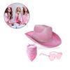 Glittering Cowboy Hat Bandana Sunglasses Costume Women Men Musical Festival Dress Up Costume Bachelorette Party Props