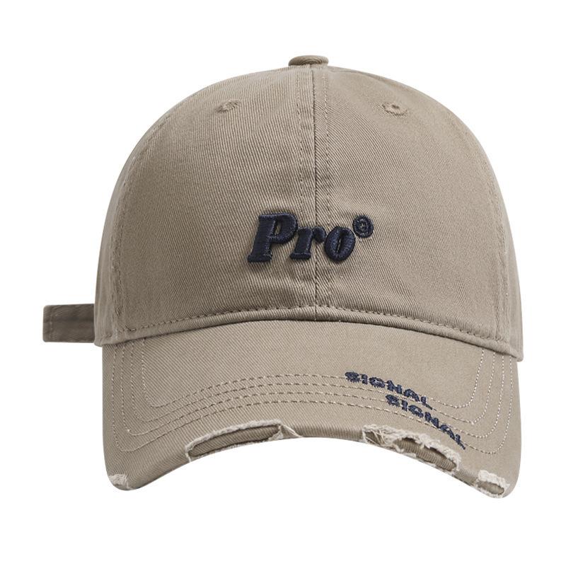 Wrapped Ripped Baseball Cap for Women Korean Style Fashionable and Personalized Street Soft Top Wide Brim Sun-shading Baseball Cap for Men