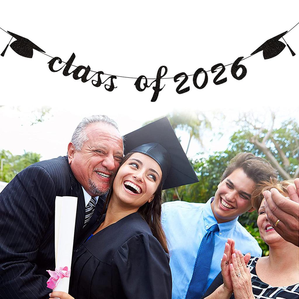 Congrats Grad Paper Flag Graduation Season School Reunion Party Decoration Bronzing Banner