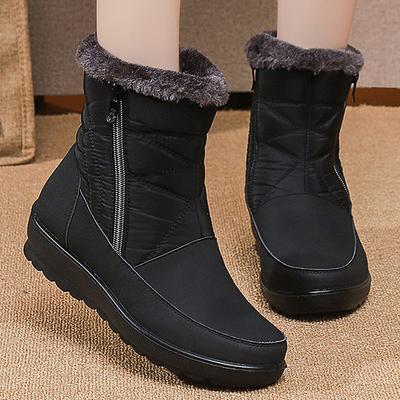 Модные зимние женские сапоги зимние меховые сапоги женские водонепроницаемые женские туфли на молнии женские плюшевые мягкие ботинки женские зимние женские сапоги