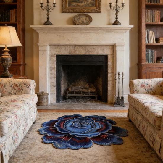 Коврик для пола Традиционный китайский цветочный дизайн Несколько размеров Спальня Мягкий ковер Гостиная Спальня Дверь