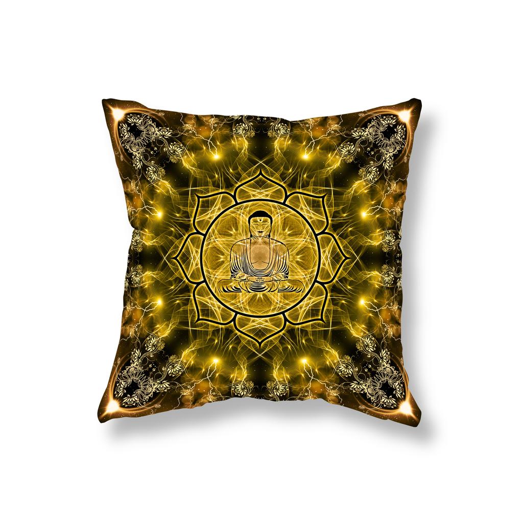 Наволочка с изображением Будды для медитации, украшение для дивана, прикроватная тумбочка для офисного игрового стула, чехол для подушки, домашний декор, наволочка 45x45 см