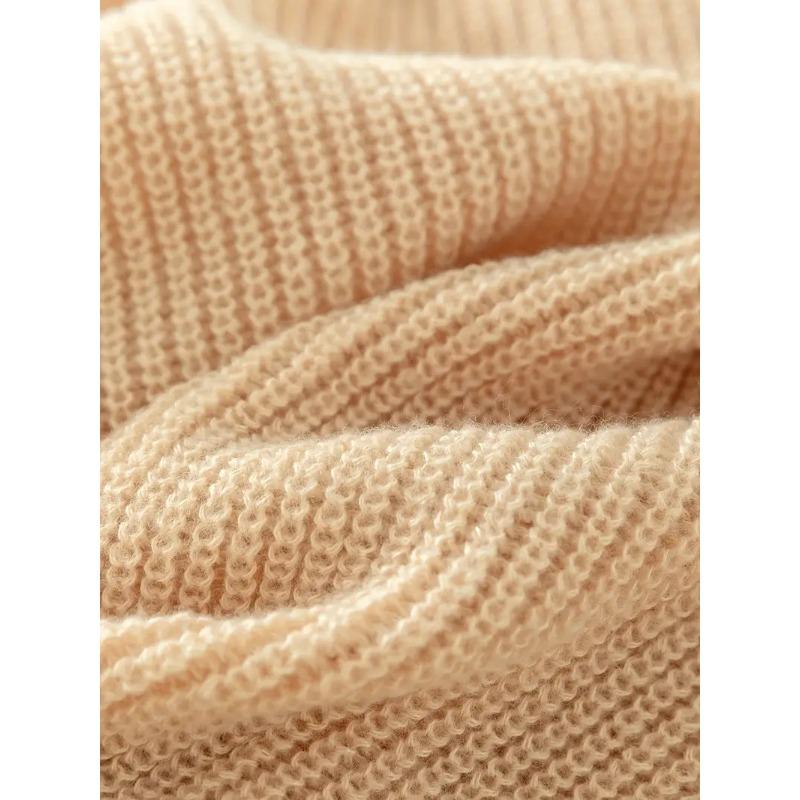 Зимний женский однотонный свитер-кардиган с V-образным вырезом и пуговицами