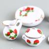 40Pcs 1:12 Dollhouse Miniature Tableware Porcelain Ceramic Tea Cup Dishes Set