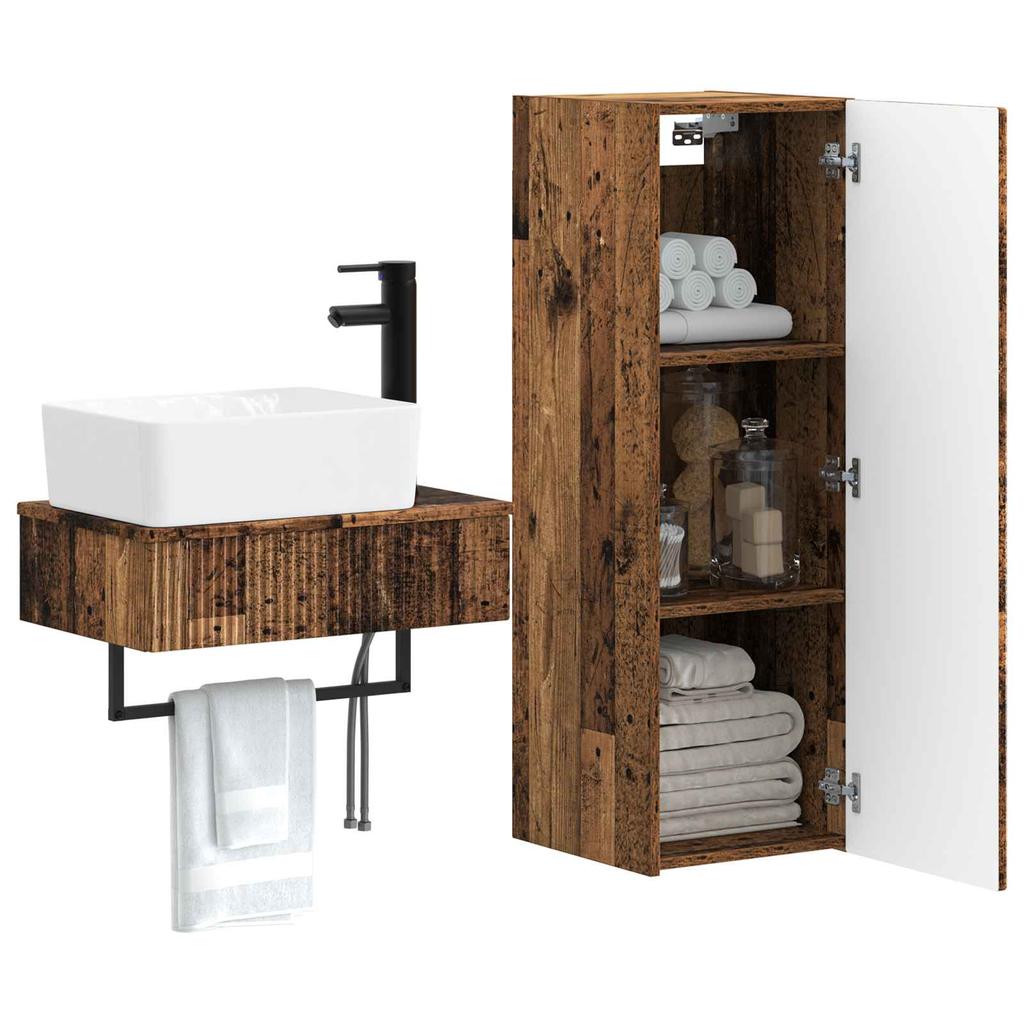 Bathroom Furniture Set 2 pcs Reclaimed Wood 33 x 34.5 x 100 cm