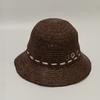 Ethnic style shell decorative straw bucket hat women's spring seaside vacation breathable hollow straw hat sun hat