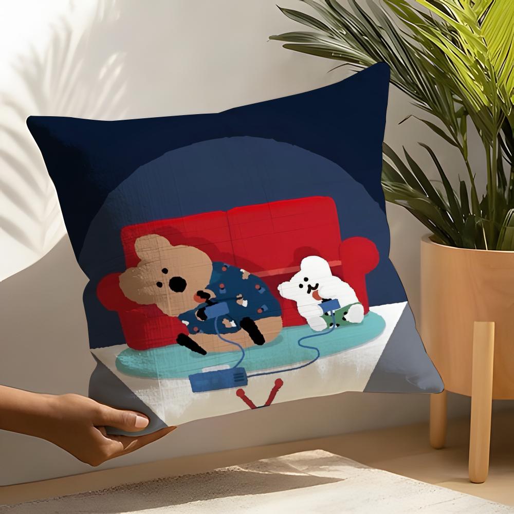 Hot anime Quokka DDinotaeng Pillow Case Home Living Room Decoration Linen Pillow Cases Cushion Cover