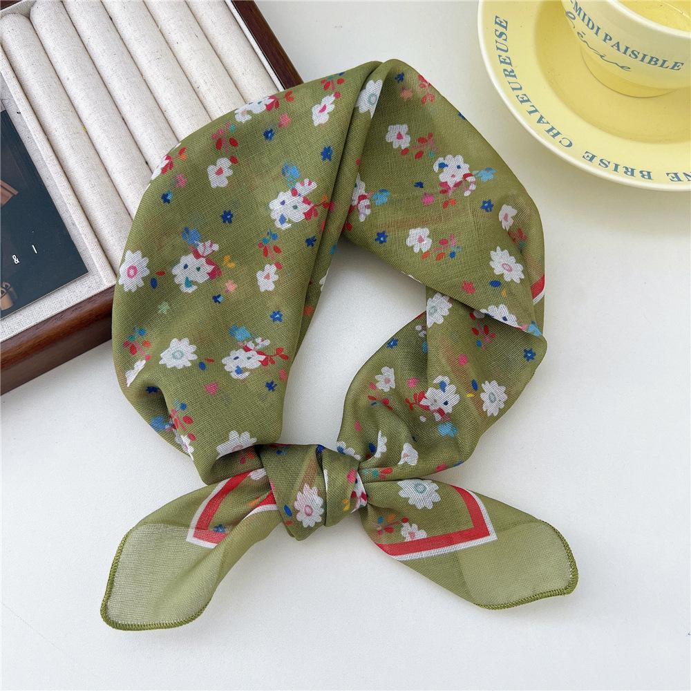 Маленький квадратный шарф из хлопка и льна, шелковый шарф, женский, весна и осень, новый стиль, художественный и универсальный, модный, темпераментный шарф-повязка на голову