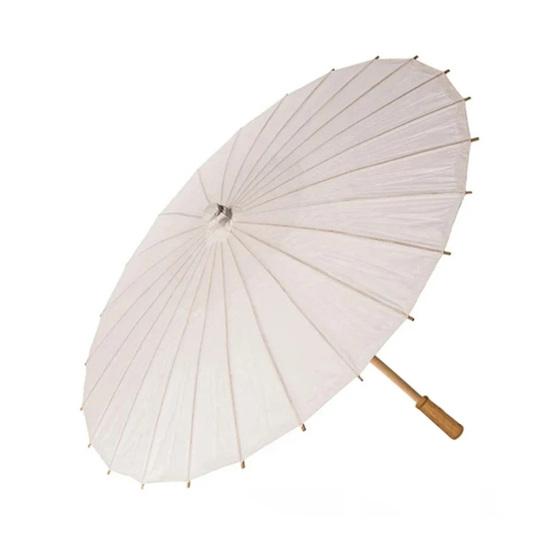 60/80СМ Сделай сам Раскрашивание Бумажный зонт Китайский стиль Декоративный Белый Зонт из масляной бумаги с деревянной ручкой Детское раскрашивание Восточный зонт Поделки