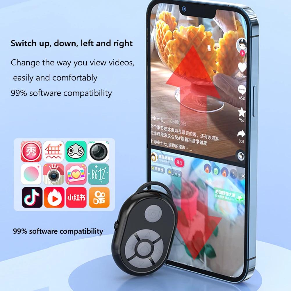 Пульт-перелистчик страниц Bluetooth для смартфона, умный автокликер экрана для игр, трансляций, 10м, затвор камеры, видеопульт для TikTok