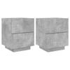 VidaXL Armoires de Chevet avec Lumières LED 2 pcs, Tables de Chevet avec 7 Tiroirs, Tables de Nuit Chambre, Moderne, Gris 836742