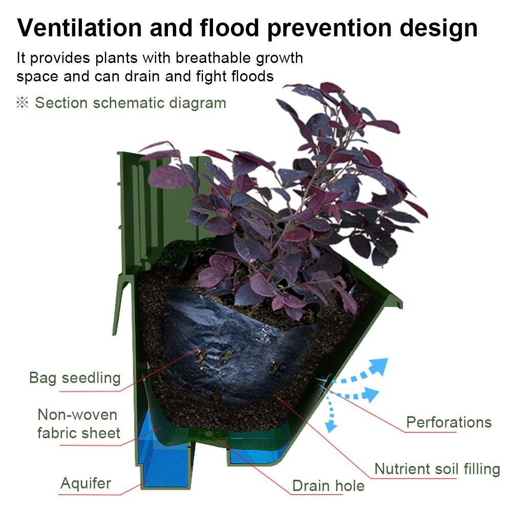 Home Office Plastic Durable Wall Mounted Flower Pot Succulent Hanging Planter