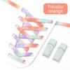 1Pair 8MM Wide Flat Rainbow Shoelaces Elastic Laces Sneakers Magnetic Lock No Tie Shoe Laces Adults Kids Rubber Bands for Shoes