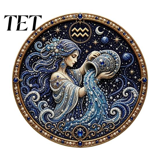 Relaxing Craft Kit for Stress Relief Zodiac Sign Faux Pearl Art Kit, 12 Signs DIY Painting Handmade Picture Kits, Round 3D Constellation Wall Adults,