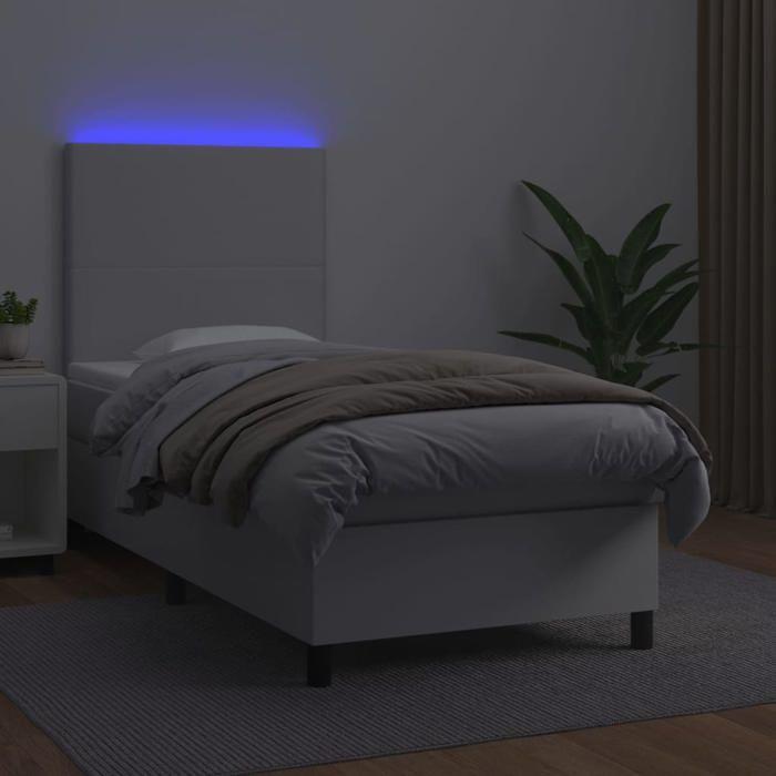 Maison Exclusive - Sommier à lattes de lit avec matelas et LED Blanc 80x200 cm
