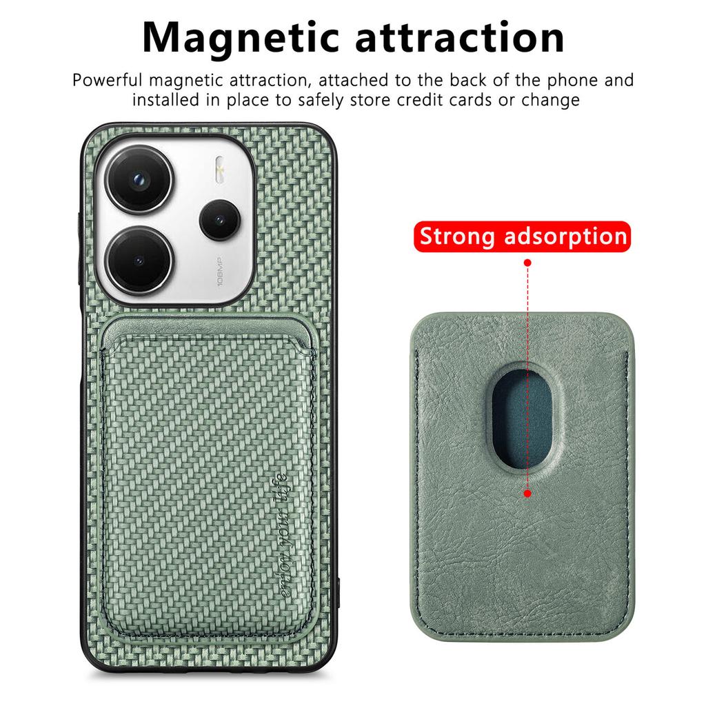 Для Xiaomi Redmi Note 14 5G чехол магнитный съемный держатель для карт задняя крышка телефона