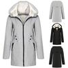 Tooxika Women's Autumn And Winter New Large Size Jacket Solid Color Plus Velvet Hooded Cardigan