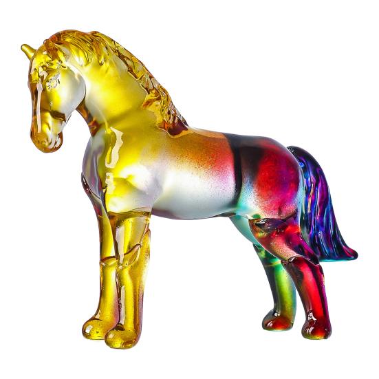 Маленькая прозрачная статуэтка лошади из искусственного хрусталя, коллекционная скульптура животного для декора гостиной, дома, офиса, стола