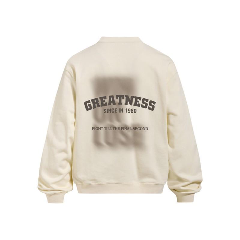 Mens Oversized Streetwear Crewneck Sweatshirt With Letter Print Fall Casual Long Sleeve Top