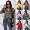 Spring, Summer and Autumn Shirt Women's Satin Simulation Silk Long-sleeved Shirt