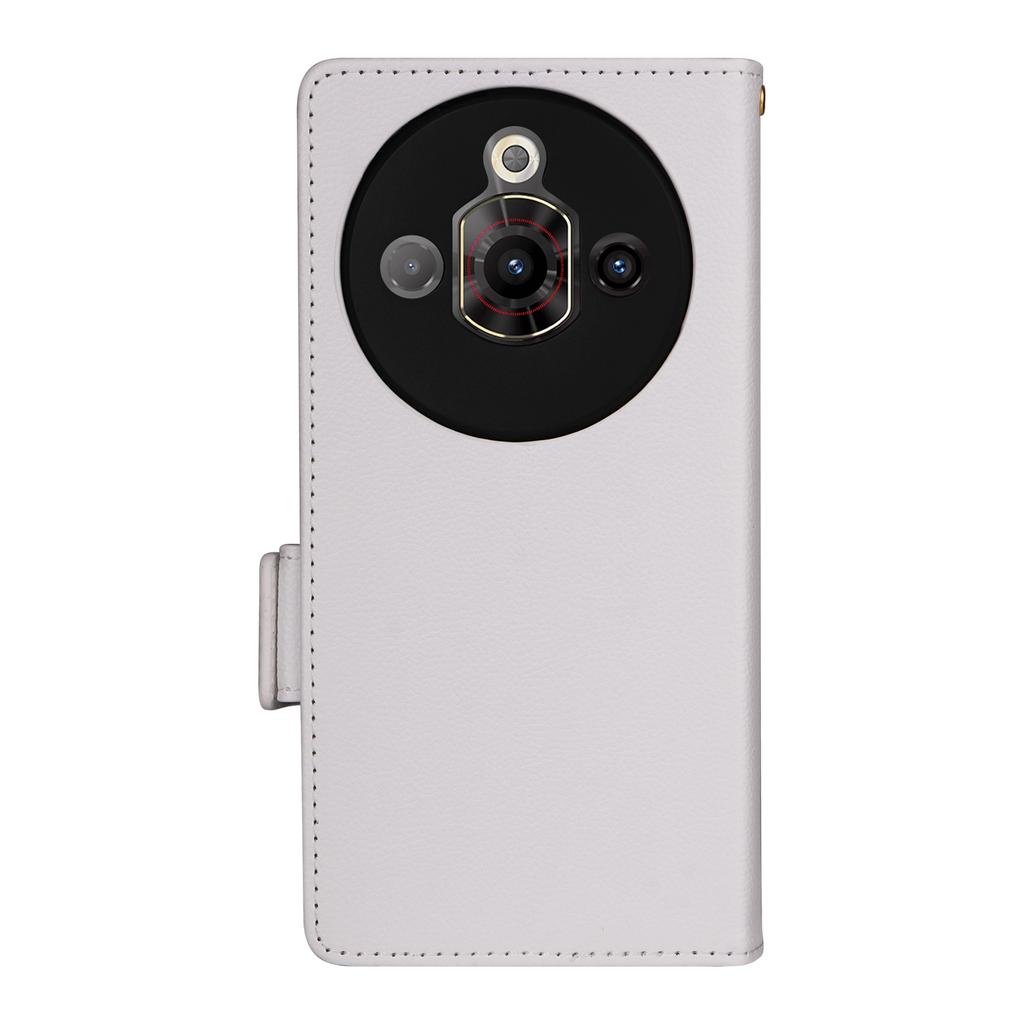 For ZTE nubia Focus Pro Case with Wrist Strap Litchi Texture PU Leather Wallet Phone Cover