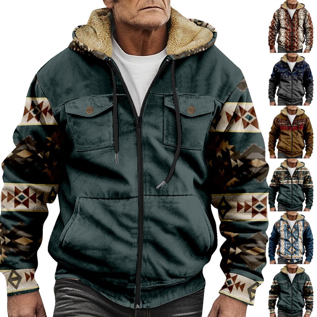 Мужская утолщенная куртка на пуговицах с двойным карманом и карманной вставкой, хлопковая куртка