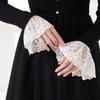 1 Pair Ruffles Solid Color Wrist Cuffs Removable Lace Detachable Shirt Sleeve Cuffs Sweater False Sleeved Wristband Horn Warmers
