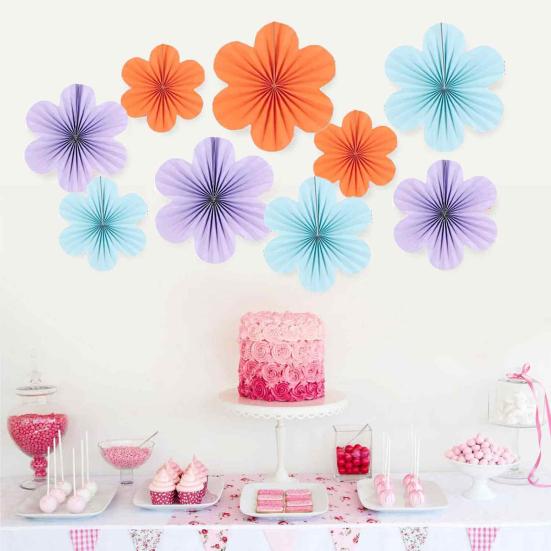 9 шт. Подсолнух бумажный веер цветок подвесной потолочный знак весенние украшения для вечеринки