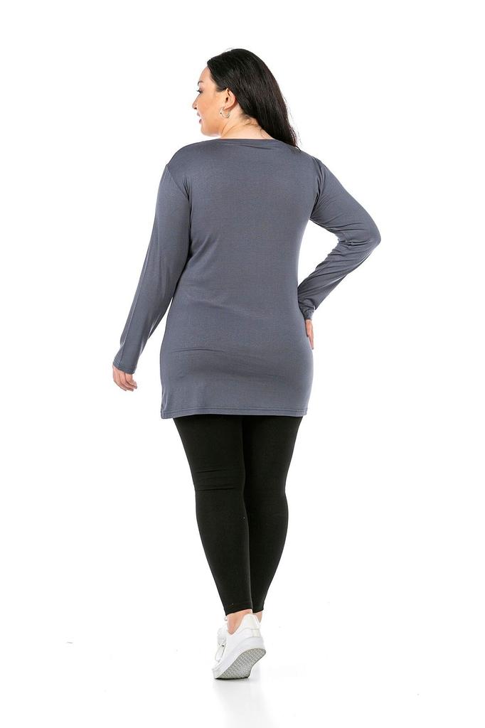 Women's Style Big Size Body Plus Size Round Neck Long Sleeve Viscose Long Mink Body
