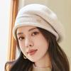 Stretchy Fleece Beanie Hat Knitted Ladies Cap Winter Warm Women's Beret Cap  for Autumn and Winter