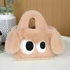 Big-Eyed Dog Plush Crossbody Bag: Faux Rex Rabbit Fur Childlike Tote, Fashionable Cartoon Handbag for All Seasons