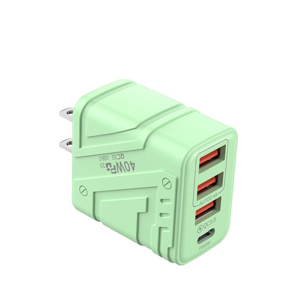 4 Ports 40W Charger Plug EU/US/UK USB C Charger Phone Charger Adapter for iPhone/Xiaomi/Samsung