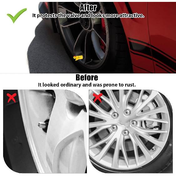 4 Pcs Cute Duck Tire Valve Stem Cap, Decorative Tires Valves Caps, Glow in The Dark Tire Valve Caps, Wheel Accessories, Universal for Cars,