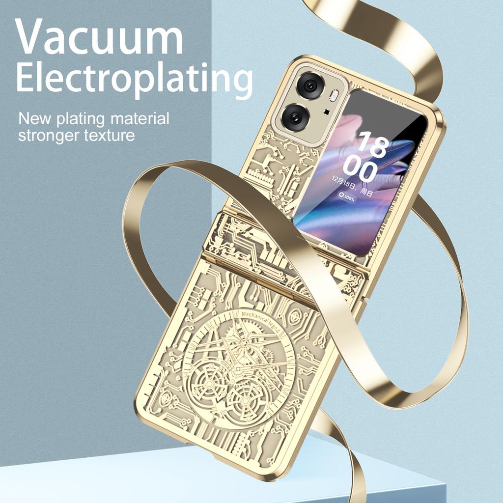 Серия Mechanical Legend для Oppo Find N2 Flip 5G Защитный чехол для телефона Жесткая ПК Гальваническое покрытие
