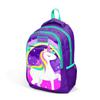 Школьный рюкзак с тремя отделениями Coral High Kids, фиолетовый, водно-зеленый, с рисунком единорога, 14376