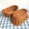 Oval Bread Tray Brown Organization Box Creative Kitchen Storage Basket
